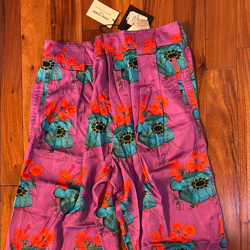 Opening Ceremony pants - Purple, pink  turquoise and Orange Floral size 42